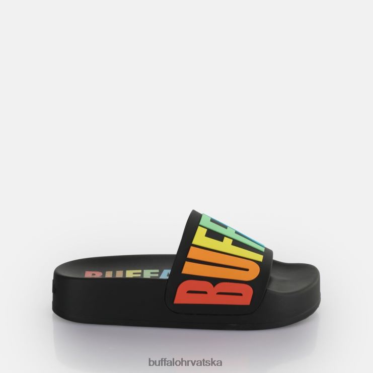crno Buffalo lake bold platform slide vegan |slajdova TDD6T193